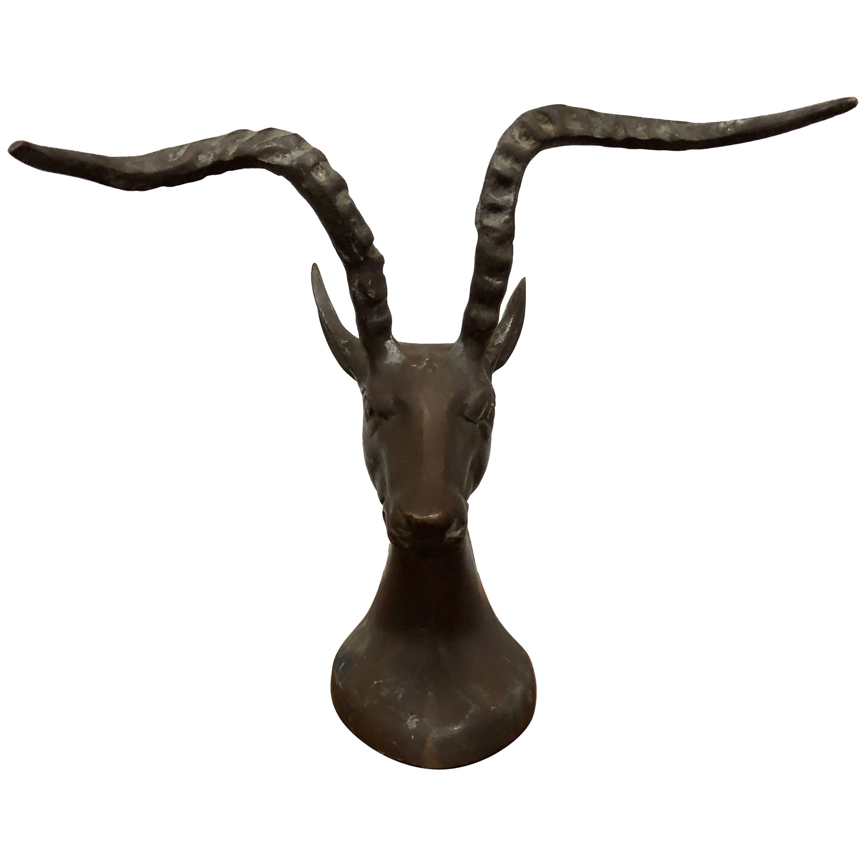 Vintage Bronze Antelope Statue