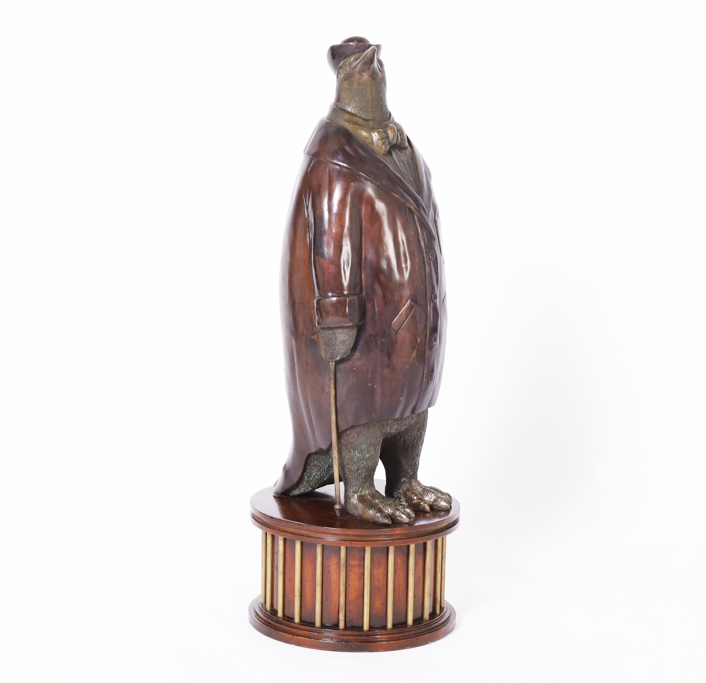 Chinese Vintage Bronze Anthropomorphic Penguin Sculpture by Maitland-Smith
