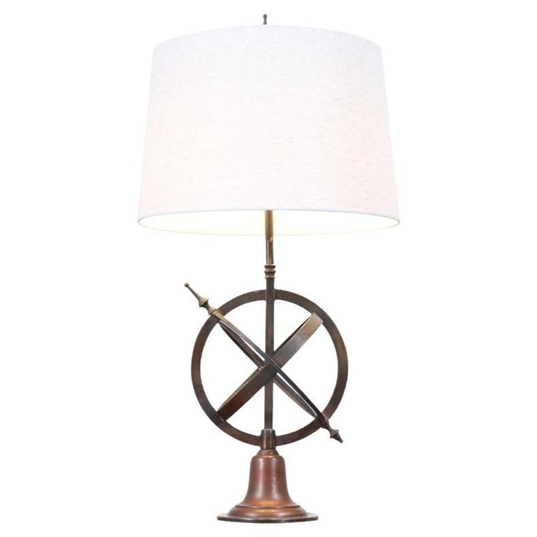 Vintage Bronze Armillary Sphere Table Lamp at 1stDibs