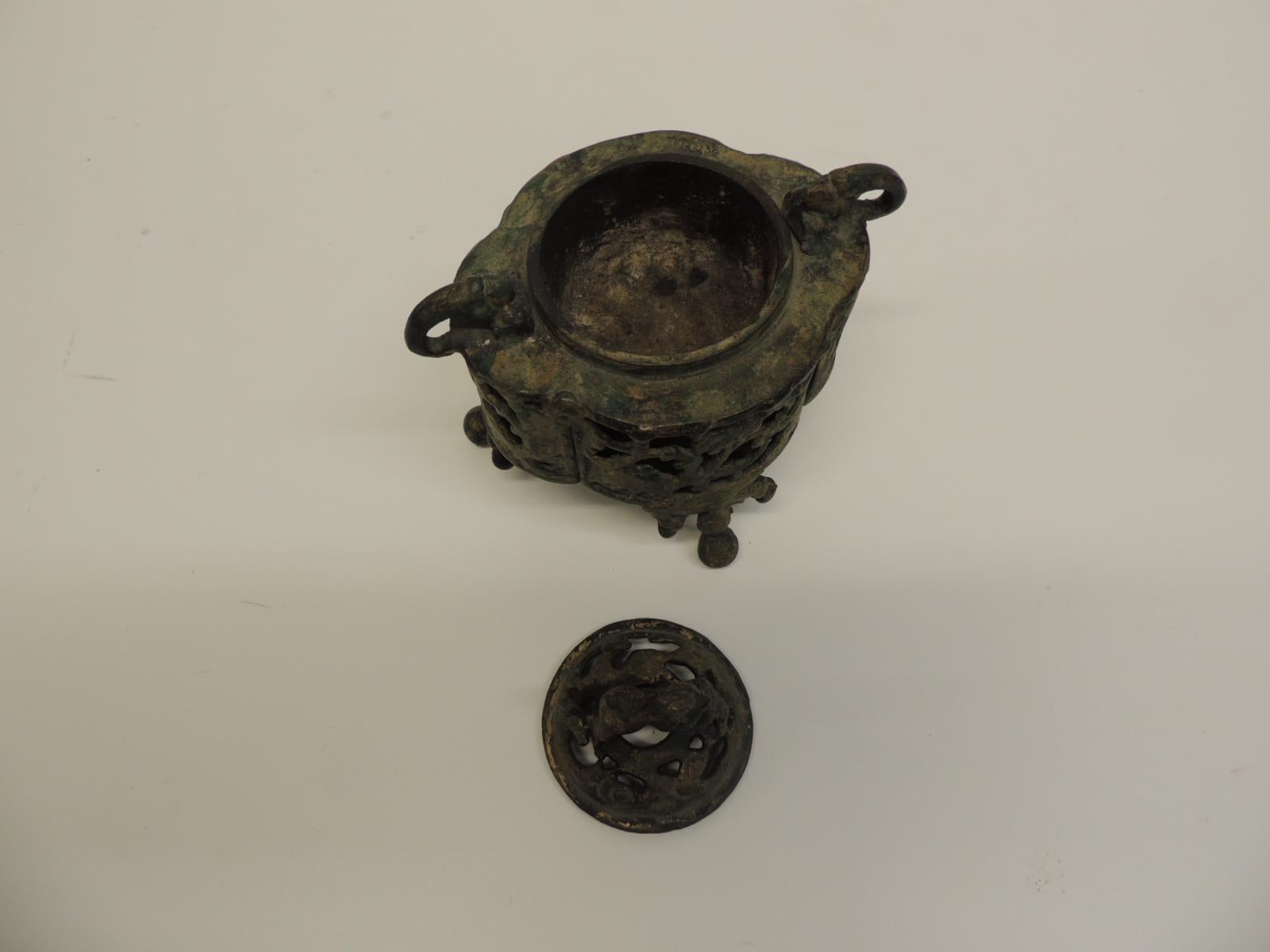 antique japanese bronze incense burner