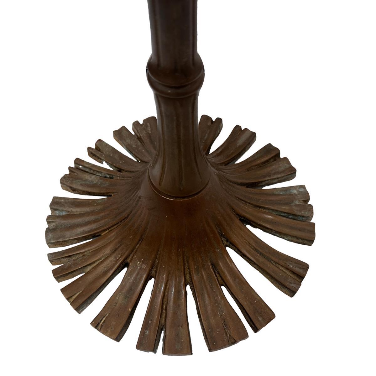Français Vintage Bronze Bamboo Floor Lamp en vente