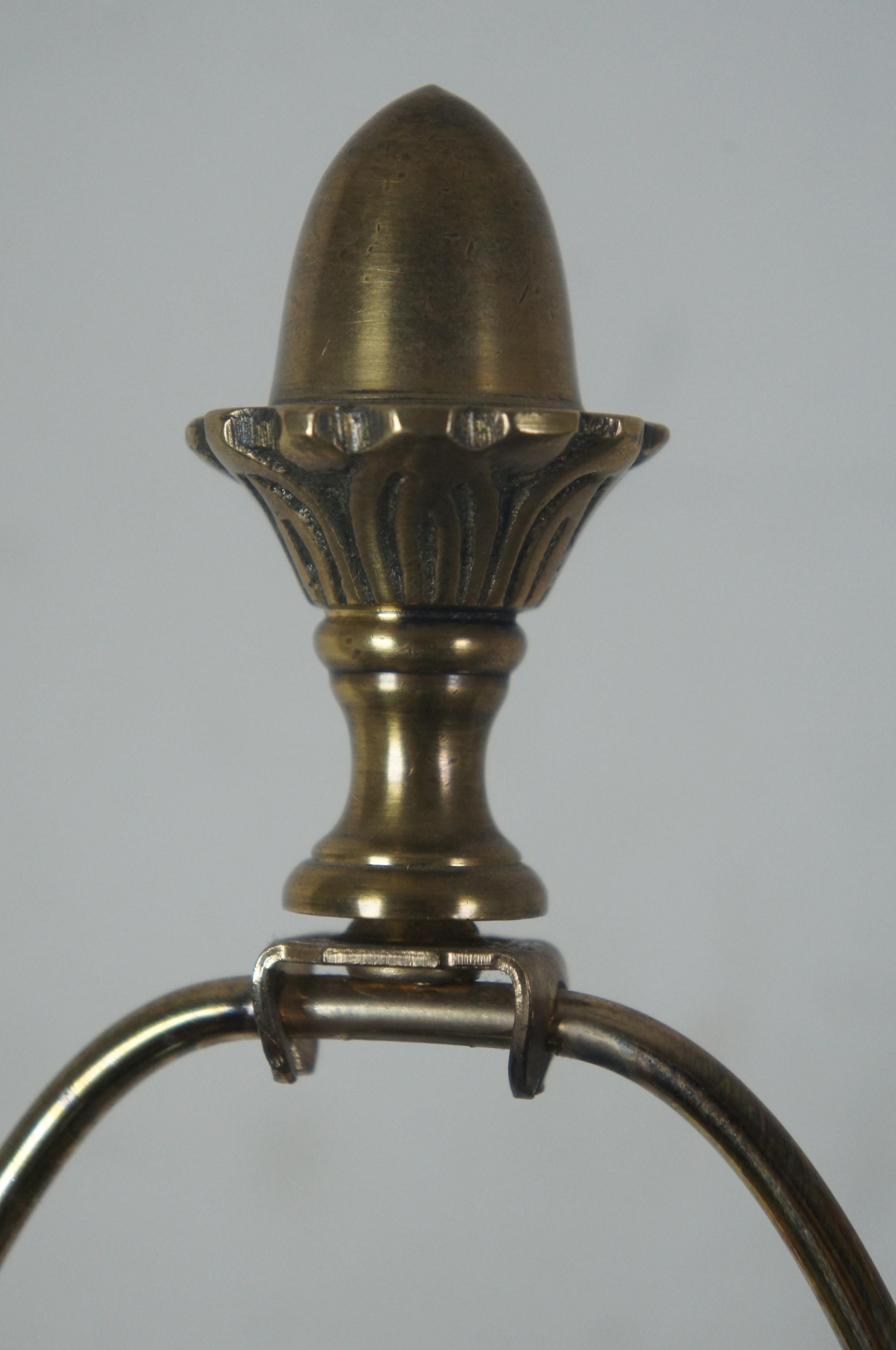 Vintage Bronze Barley Twisted Table Lamps Corinthian Column Cherub Marble 4