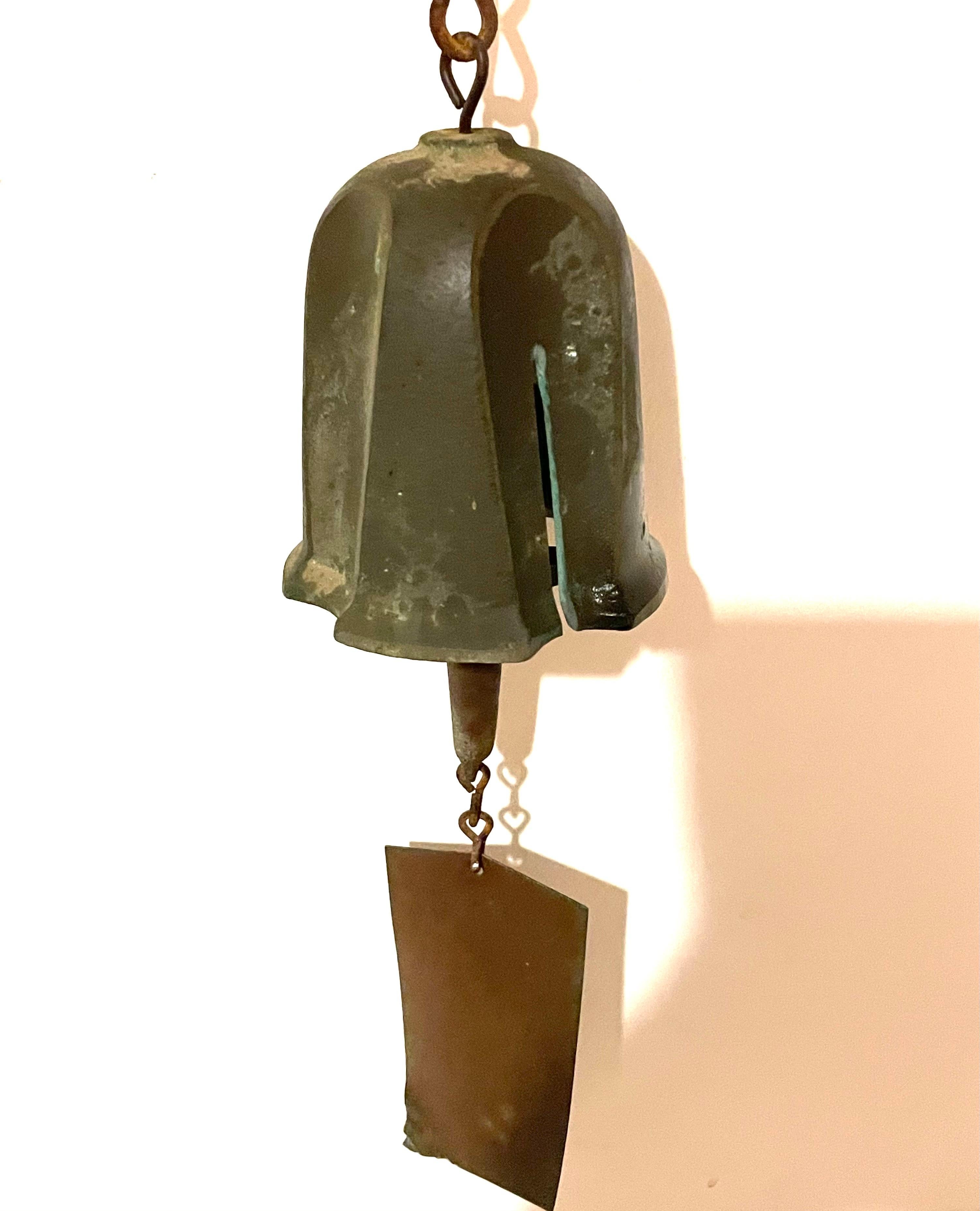 Mid-Century Modern Vintage Bronze Bell by Paolo Soleri