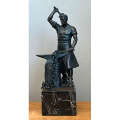Escultura de herrero en bronce de estilo vintage
