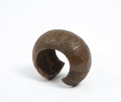 Vintage Bronze Bracelet Cuff Object with Unique Markings