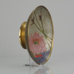 Vintage Bronze / Brass Cloisonné Footed Altar Bowl India, 20th Century