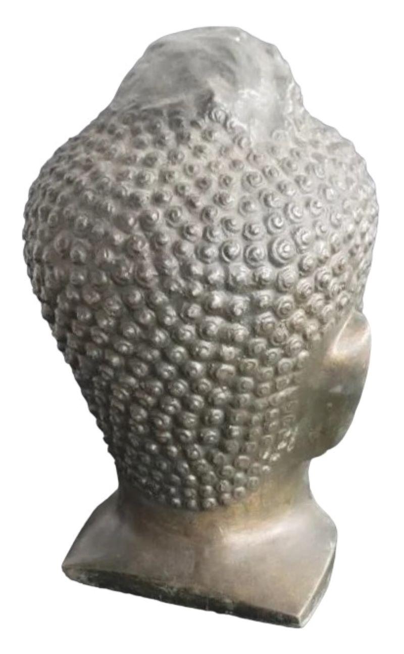 Mid-Century Modern Vintage Bronze Buddha Head