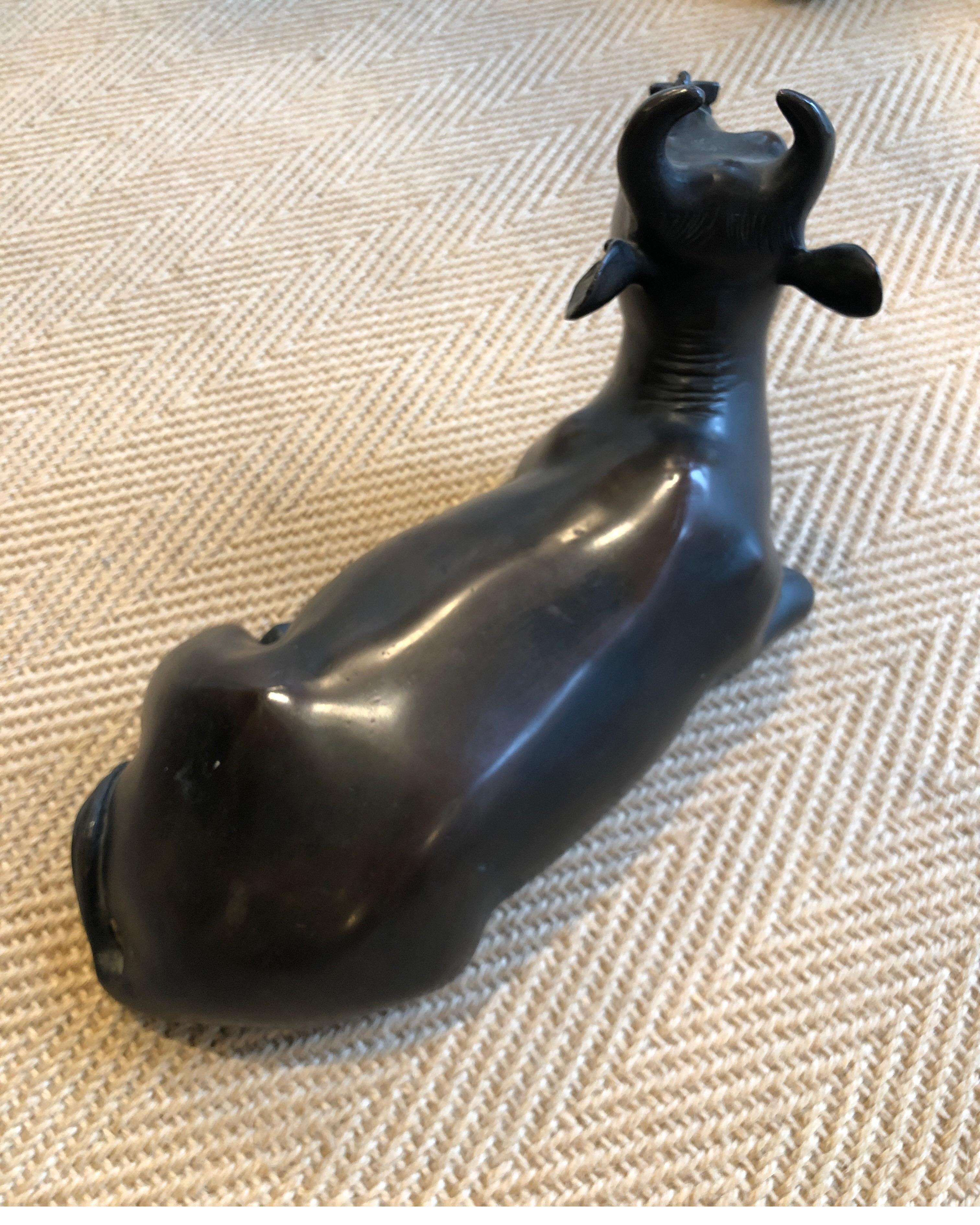 Vintage Bronze Bull Laying Down For Sale 2