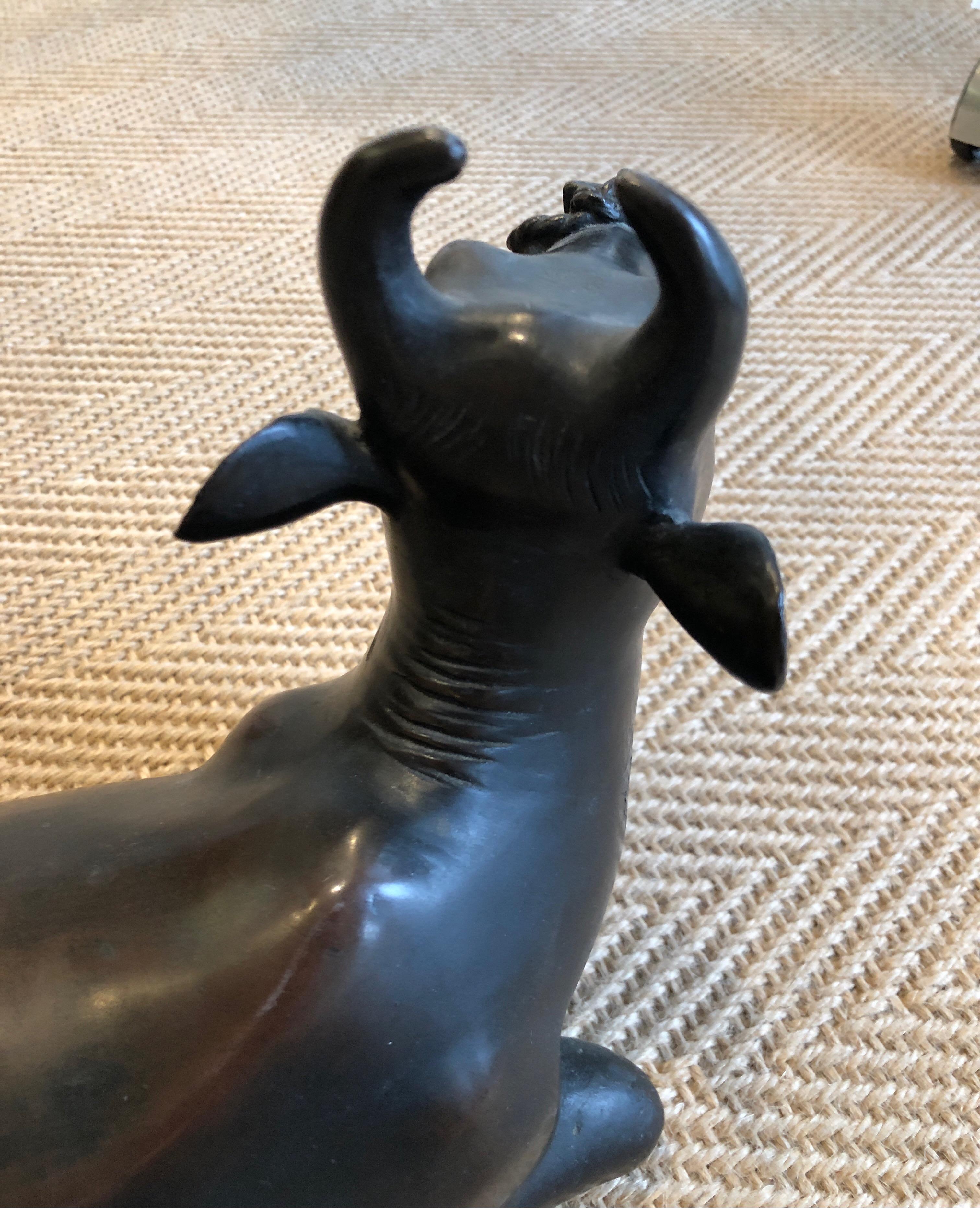 Vintage Bronze Bull Laying Down For Sale 1