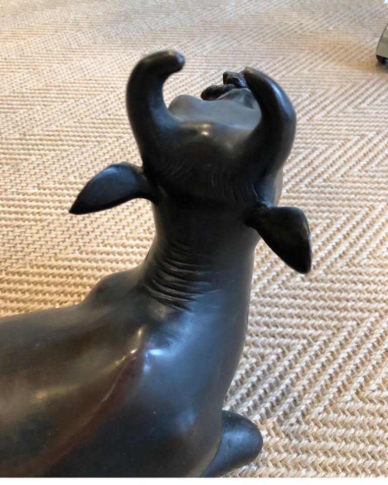 Vintage Bronze Bull Laying Down For Sale at 1stDibs