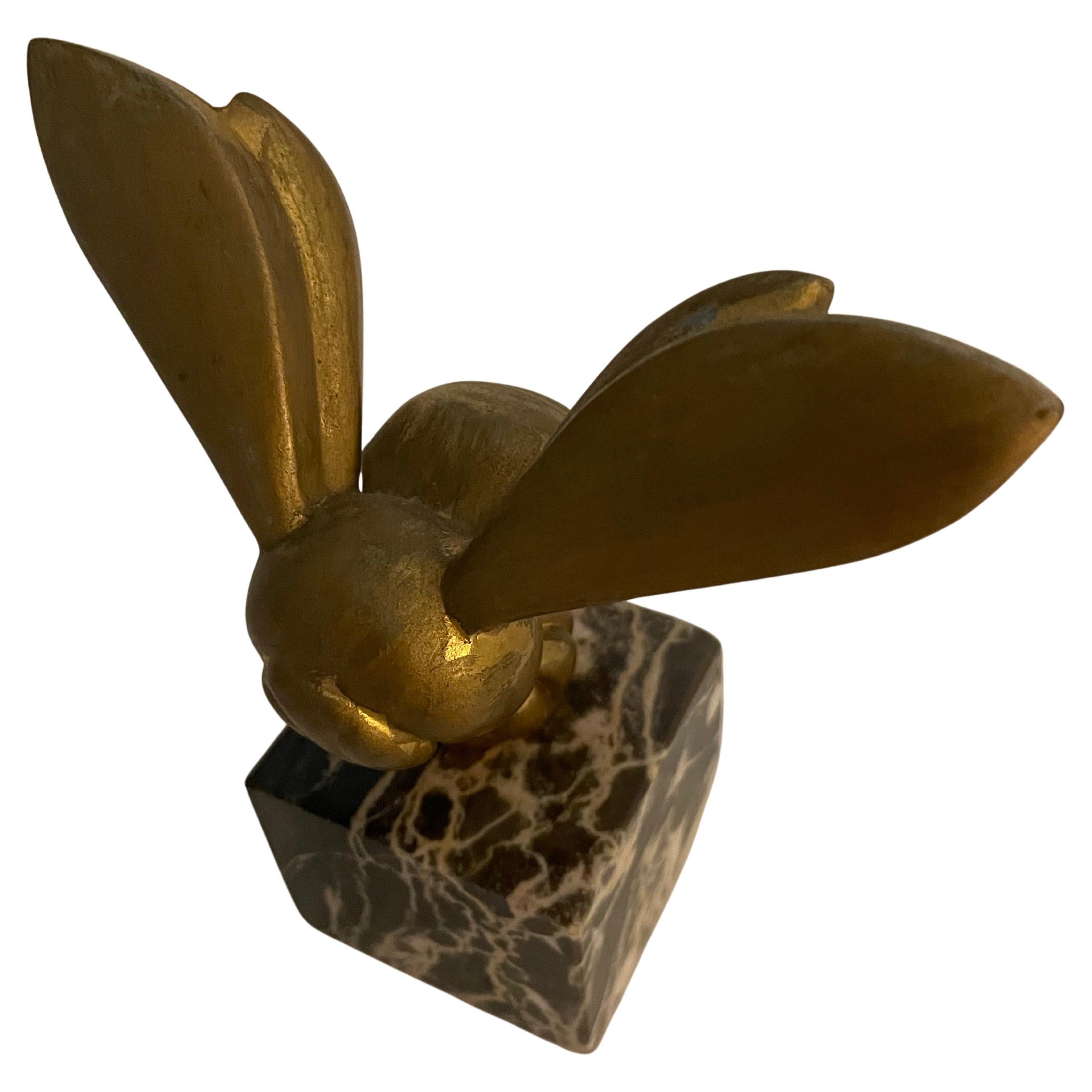 Sculpture de bourdon en bronze vintage sur base en marbre par Gaston Lachaise