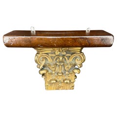 Fragment d'étagère murale architecturale en fonte de bronze vintage