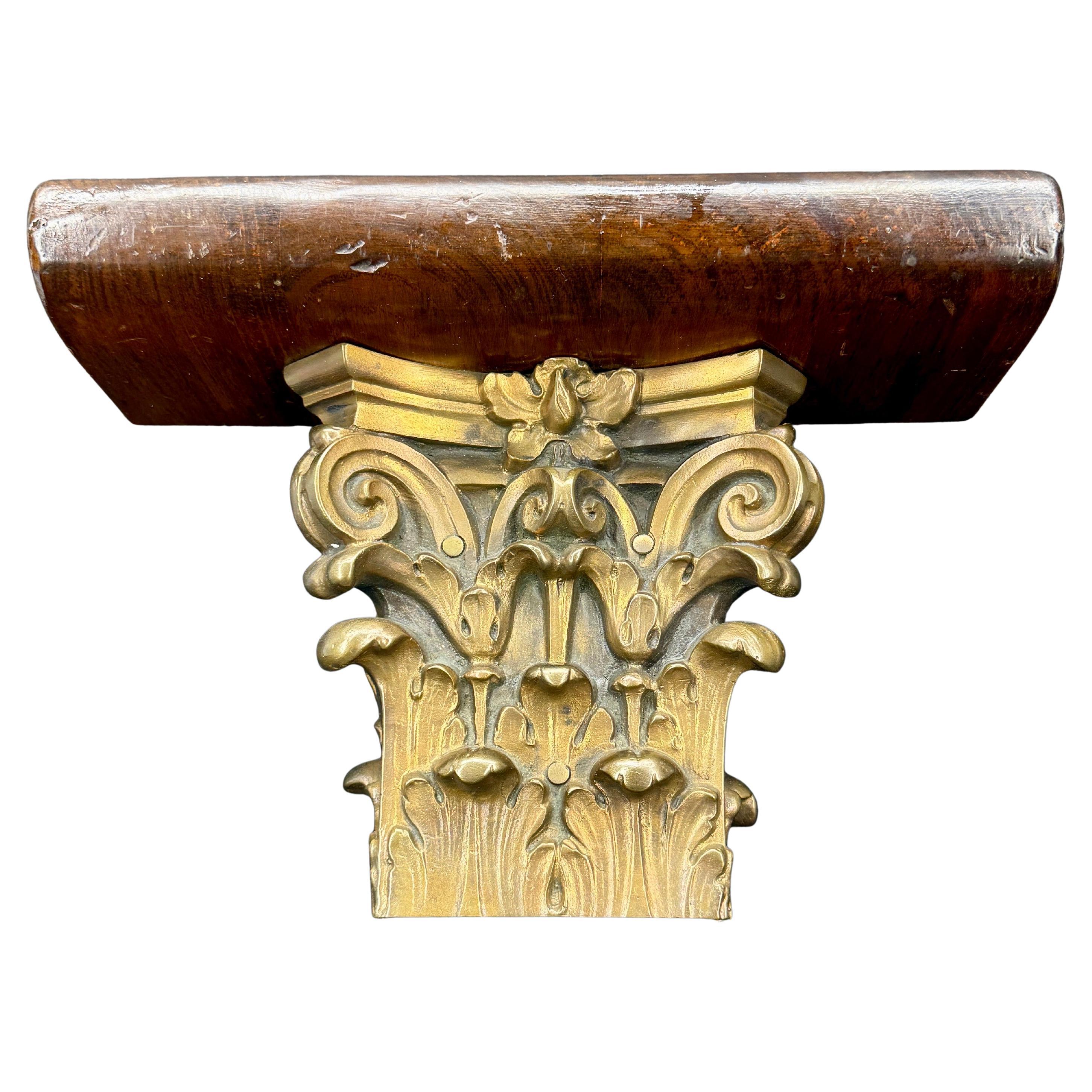 Vintage Bronze gegossen architektonischen Wandregal Halterung Fragment im Angebot