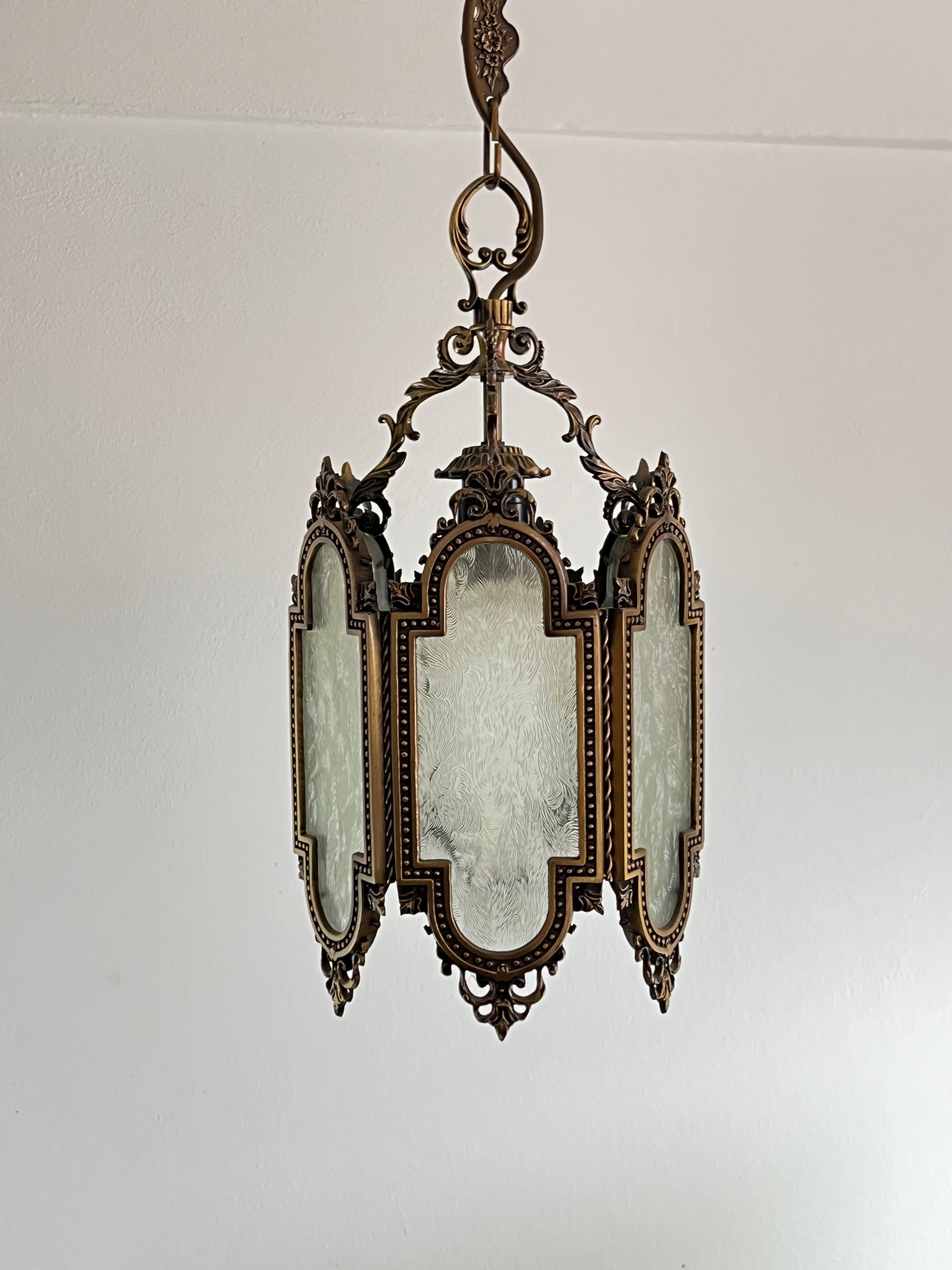 Other Vintage Bronze Chandelier, Italy, 70s For Sale