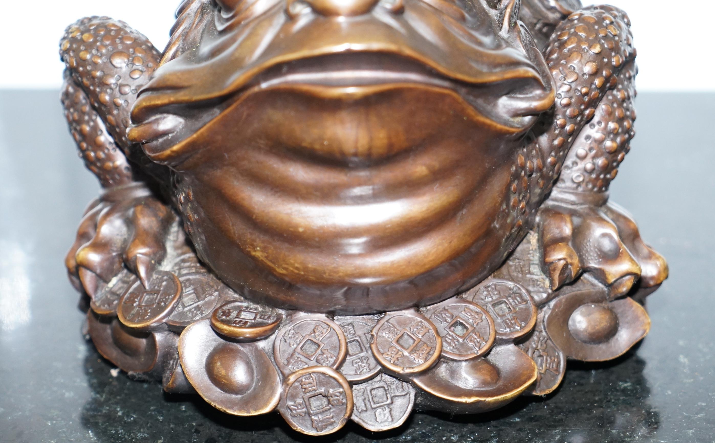 Vintage Bronze Chinese Jin Chan / Chan Chu Wealth Calling Toad Frog Good Luck 1
