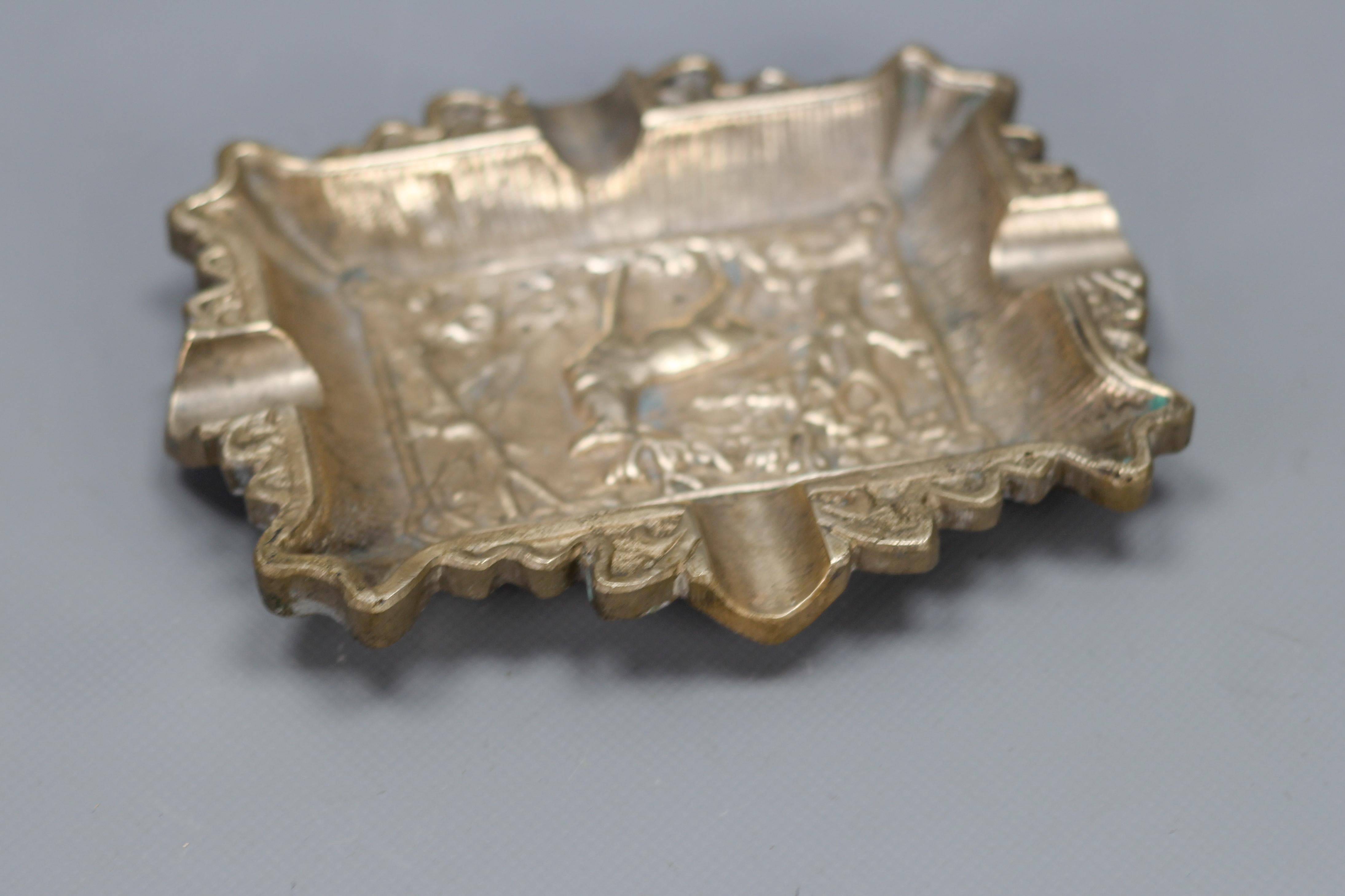 Vintage Bronze Cigar Ashtray with Stag Deer Relief, 1950s 2