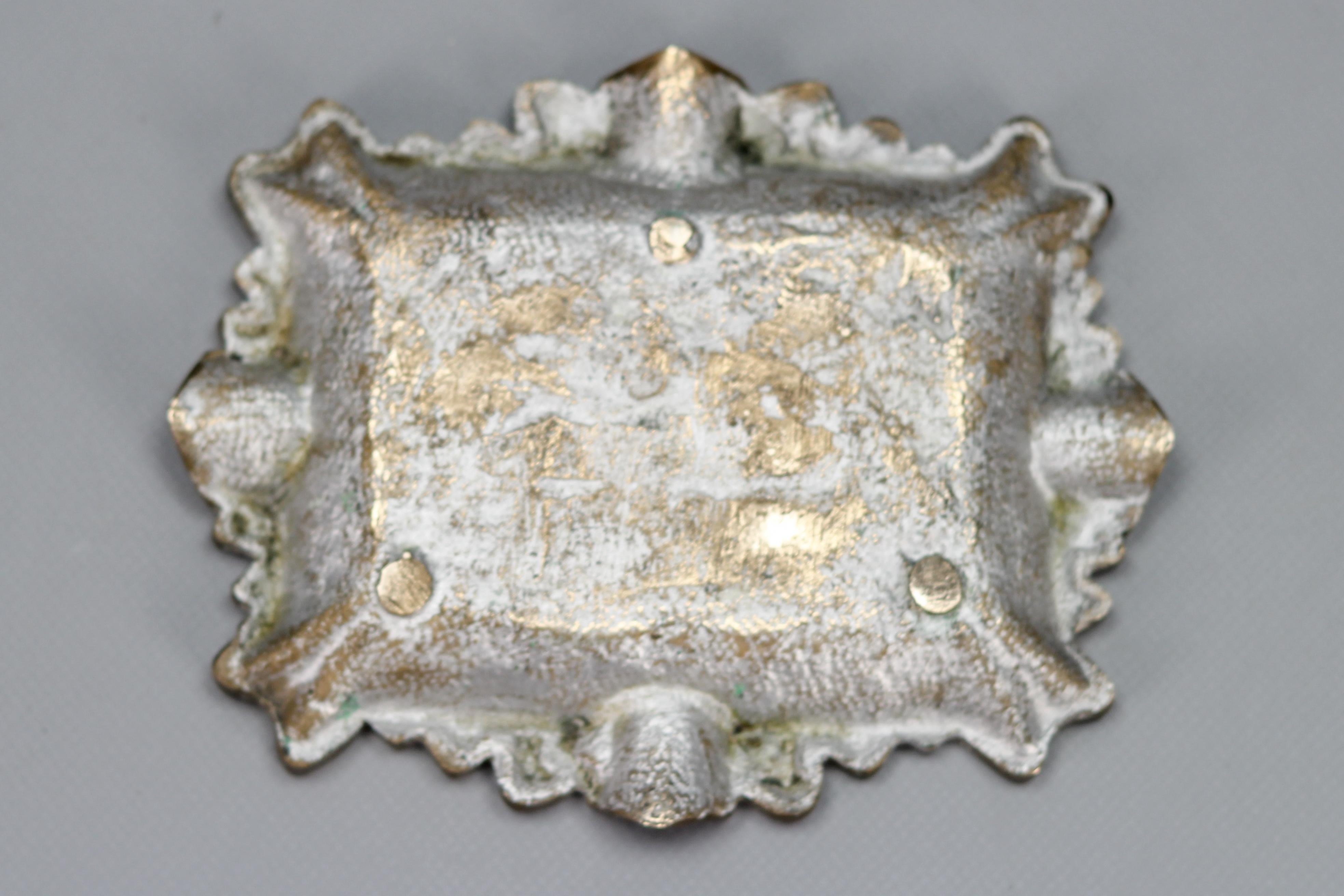 Vintage Bronze Cigar Ashtray with Stag Deer Relief, 1950s 6