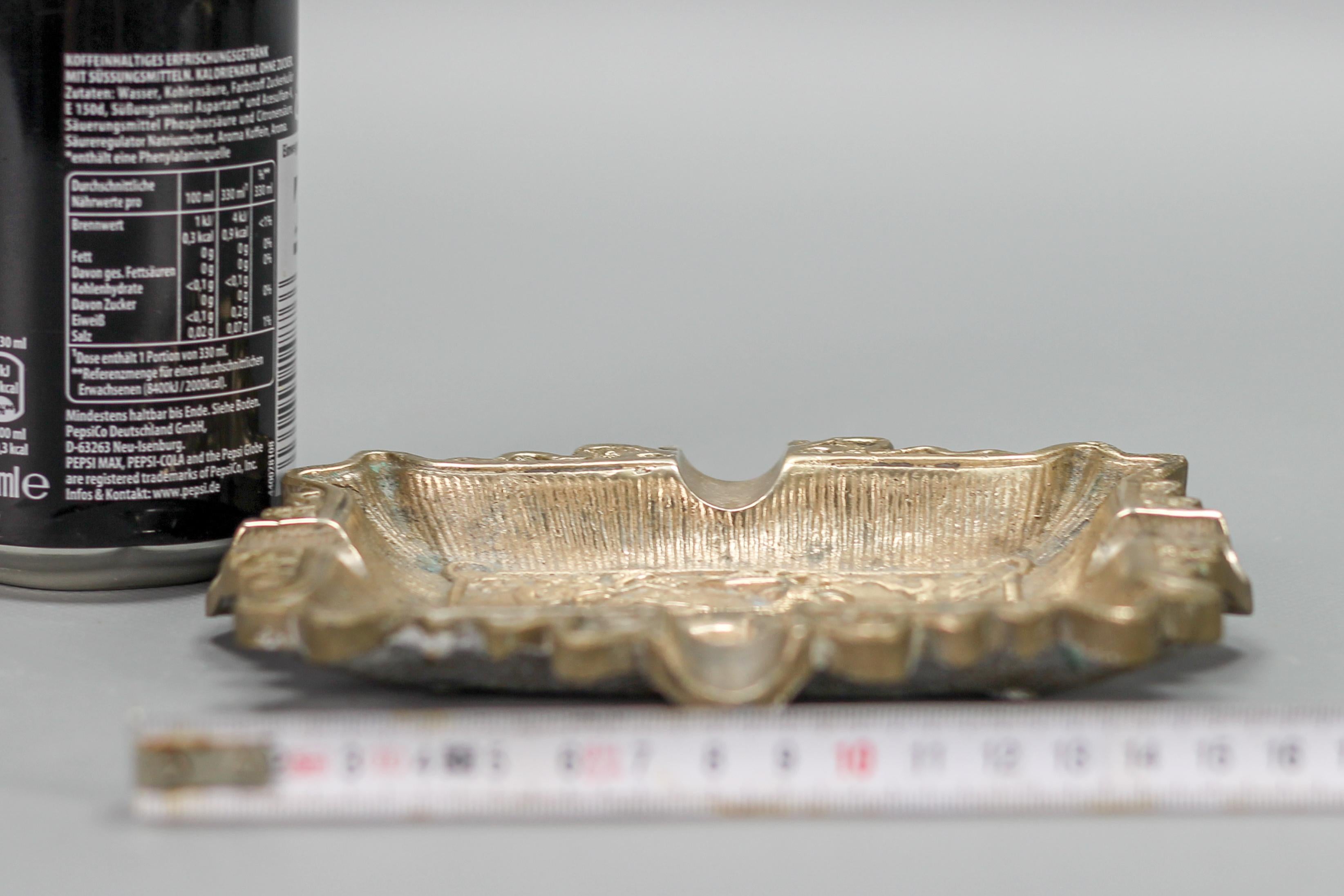 Vintage Bronze Cigar Ashtray with Stag Deer Relief, 1950s 11