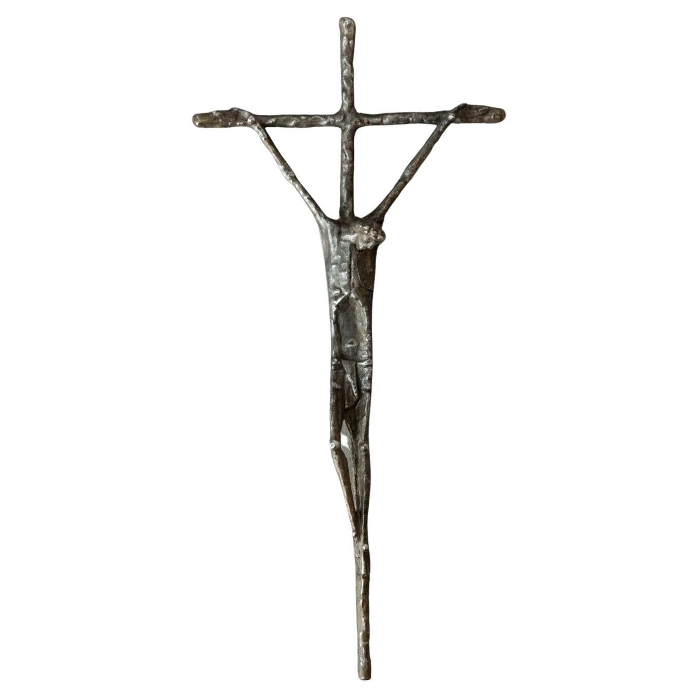 Vintage Bronze Crucifix Jesus on The Cross Design Catholic Day, 1983