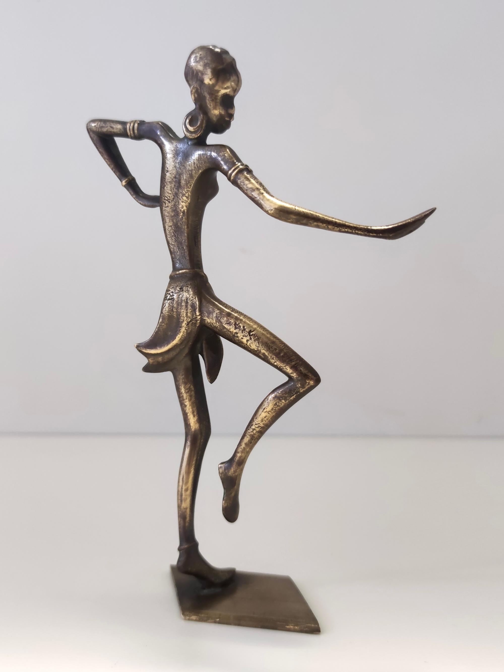 Mid-20th Century Vintage Bronze Decorative Figure of a Woman attributed to Karl Hagenauer For Sale