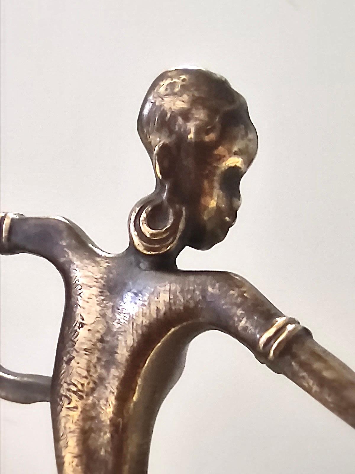 Dekorative Vintage-Bronzefigur einer Frau aus Bronze, Karl Hagenauer zugeschrieben im Angebot 2