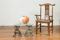 Midcentury Bronze Double Monkey Coffee Table Base with Verde Patina