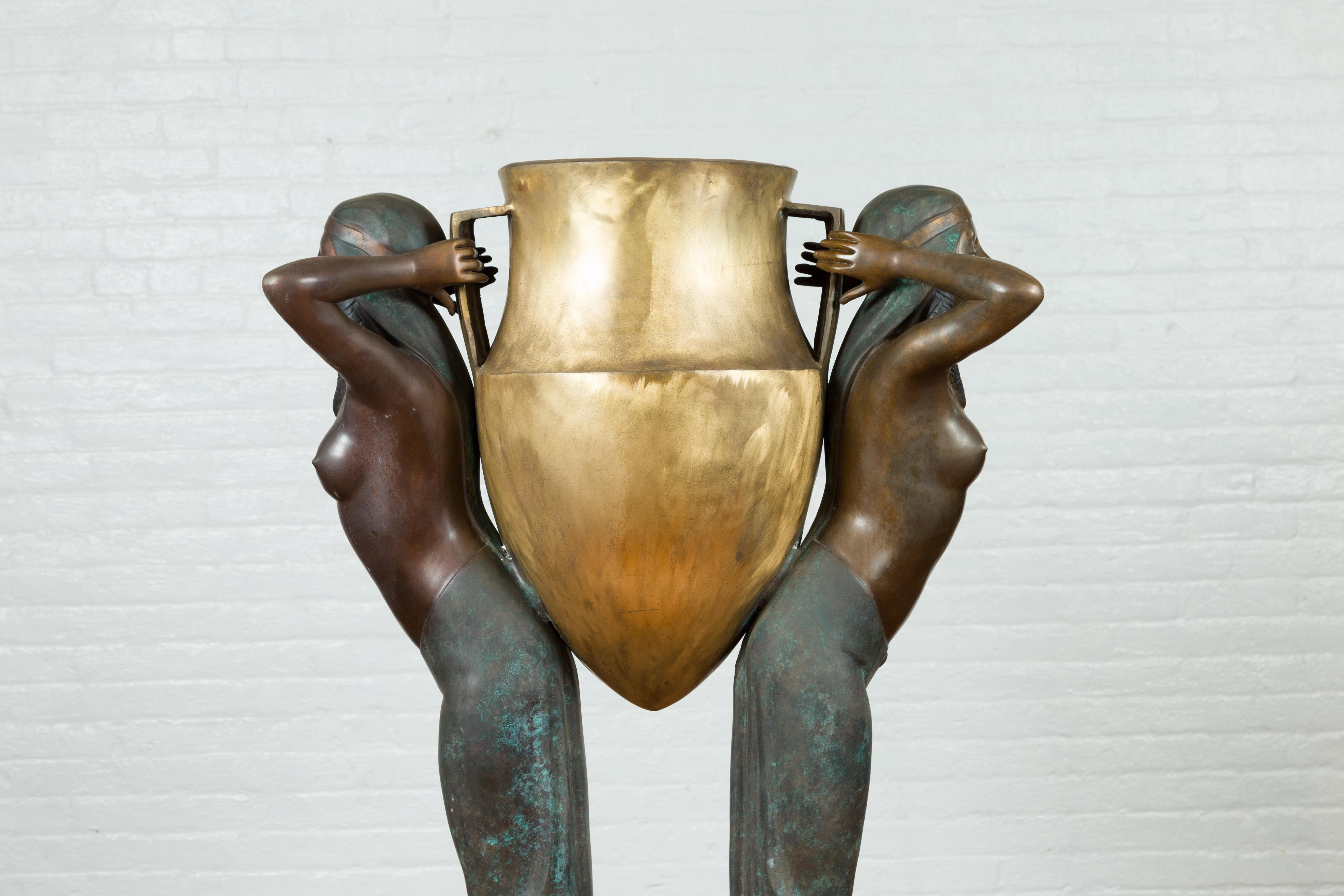 urne double en bronze