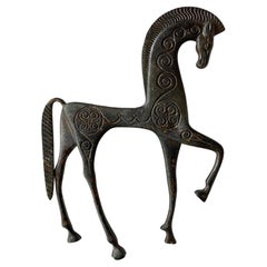 Vintage Bronze Etruscan Horse Sculpture in the Style of Frederick Weinberg