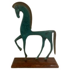 Vintage Bronze Etruscan Horse Sculpture in the Style of Frederick Weinberg