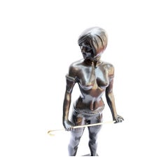 Vintage Bronze Female Dominatrix after Bruno Zach, 20th Century