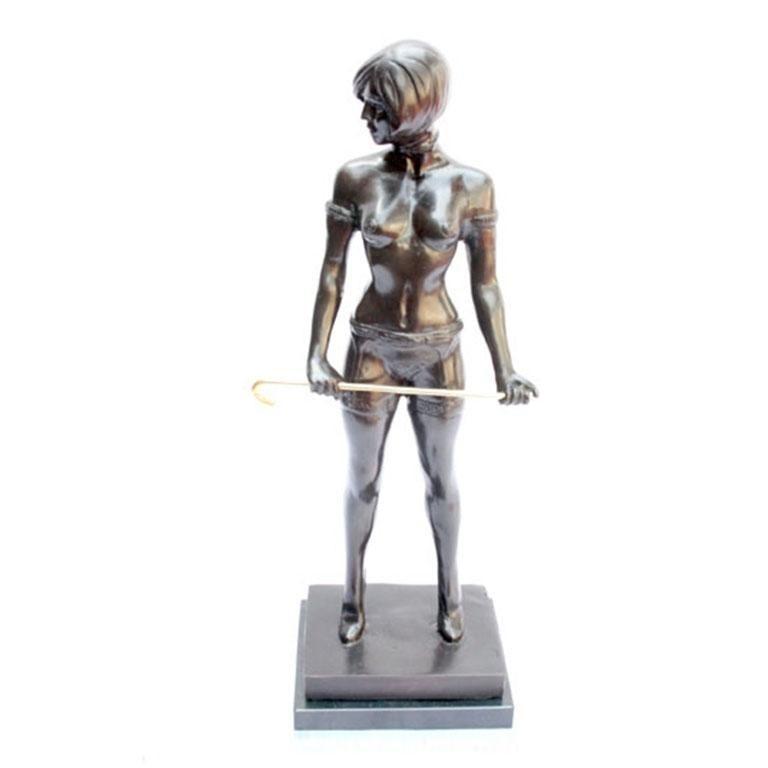 Late 20th Century Vintage Bronze Female Dominatrix after Bruno Zach 20th Century