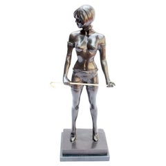 Vintage Bronze Female Dominatrix after Bruno Zach 20th Century