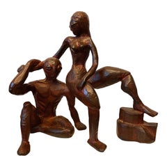 Vintage Bronze Figurative Sculpture by Larry R. Rankin