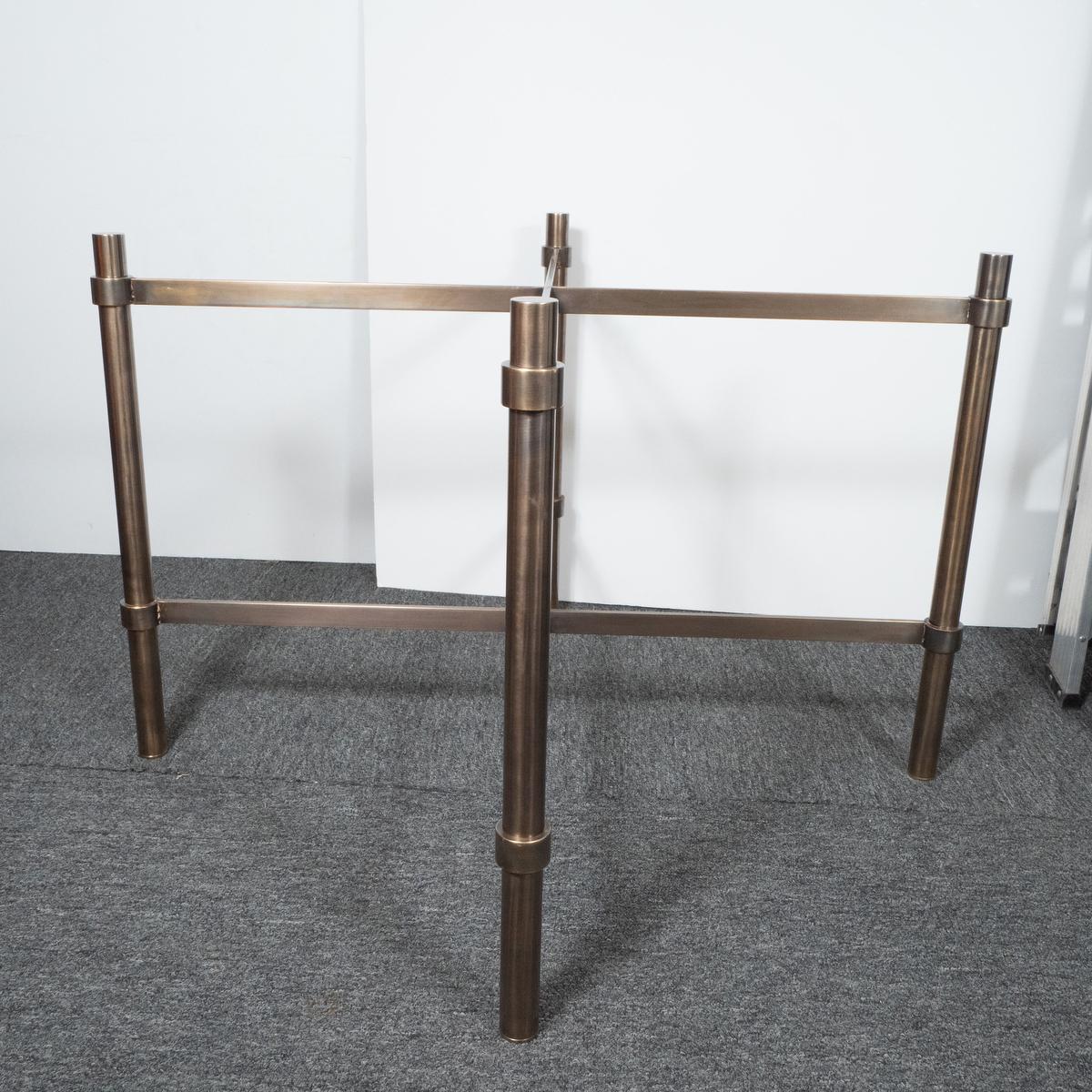 Late 20th Century Vintage Bronze Finish Brass Dining Table Base For Sale