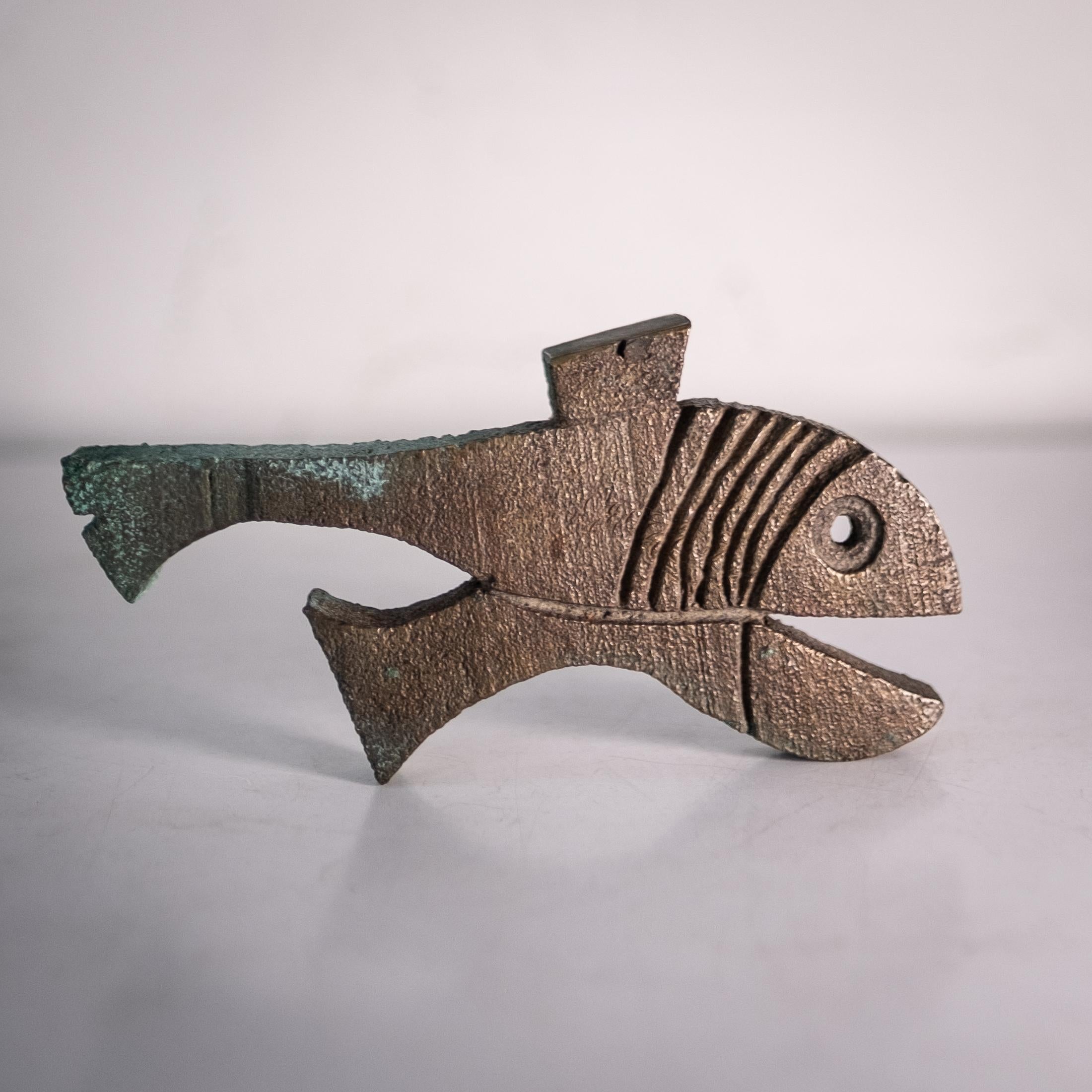 Vintage Bronze Fish Sculpture by Paolo Soleri 4