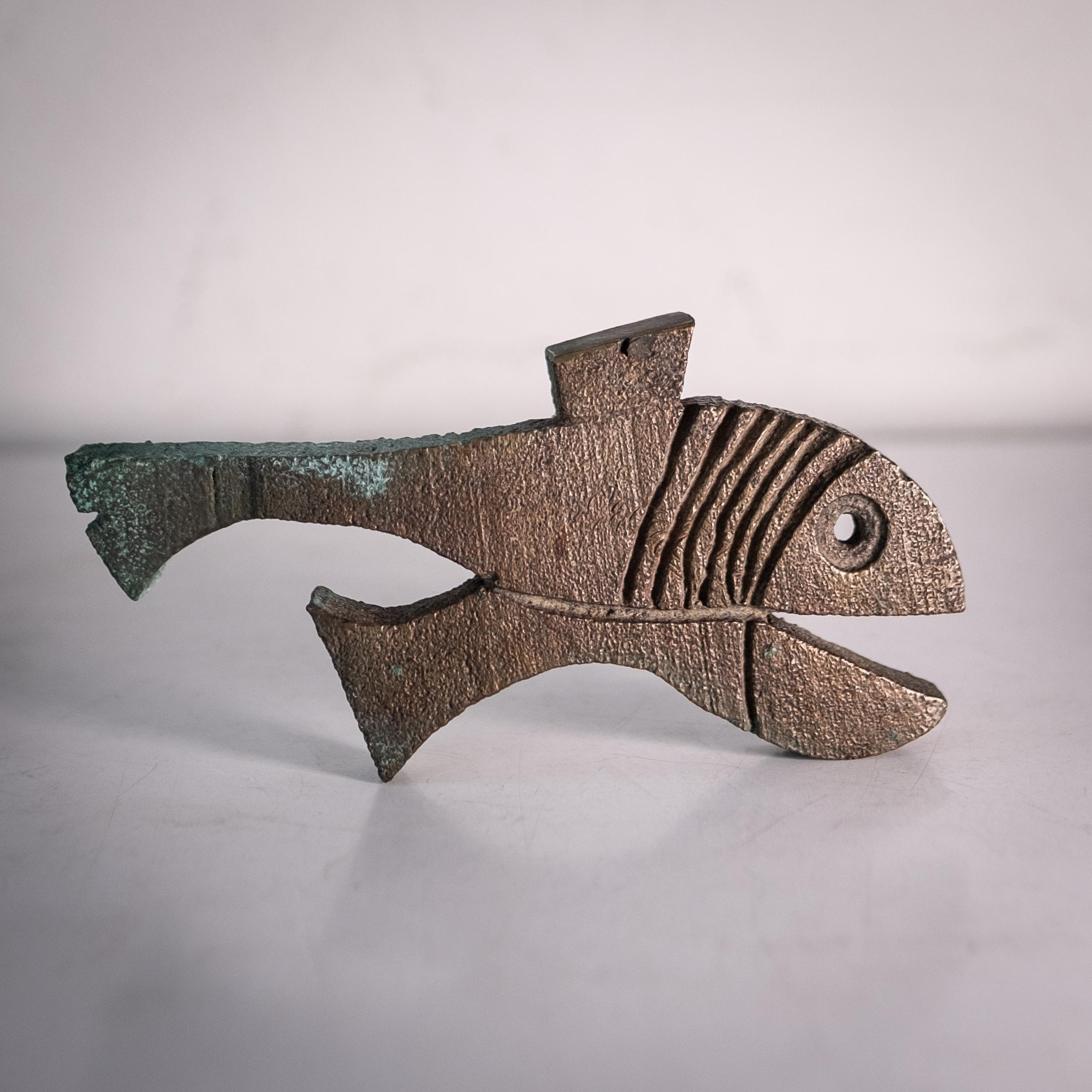 North American Vintage Bronze Fish Sculpture by Paolo Soleri