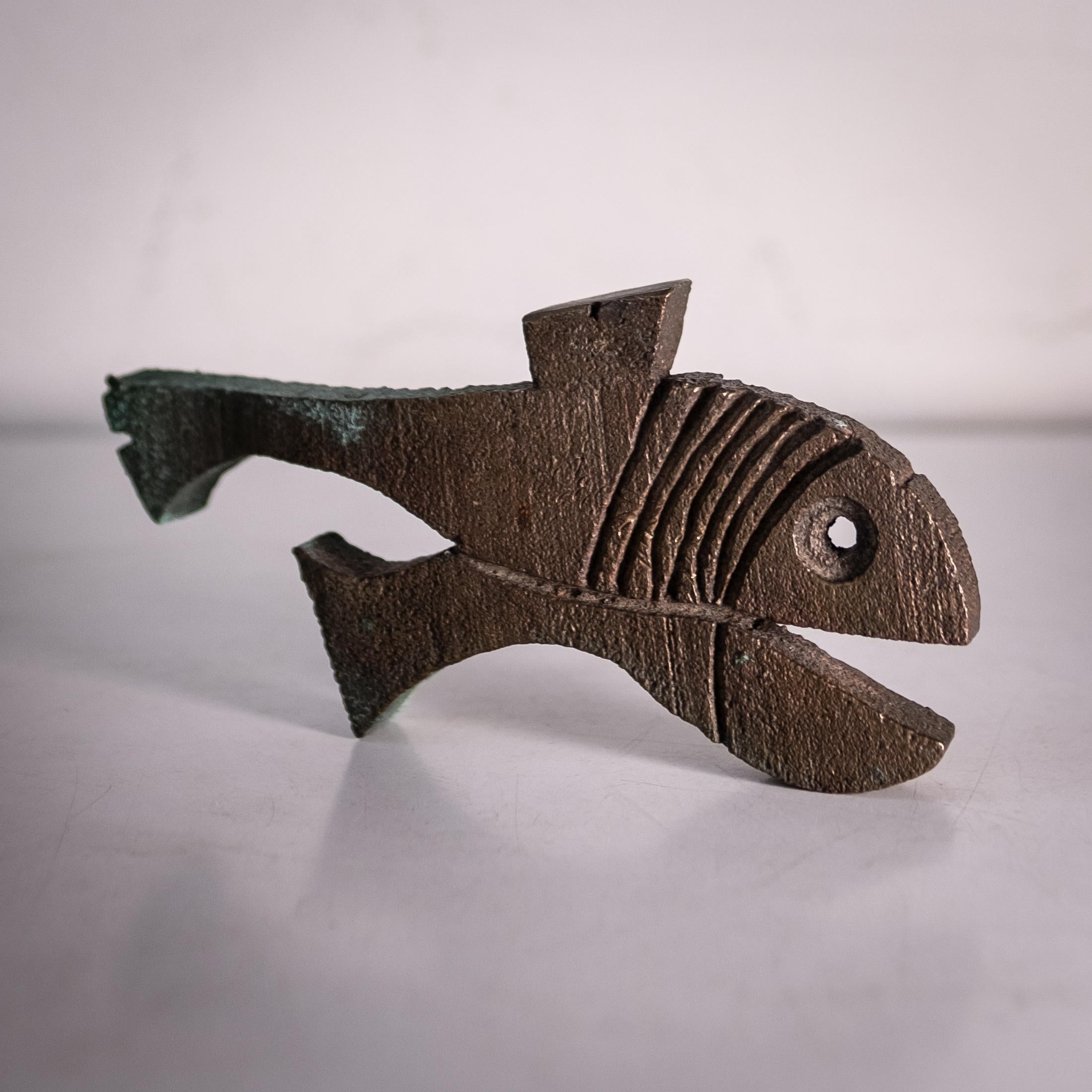 Vintage Bronze Fish Sculpture by Paolo Soleri 1
