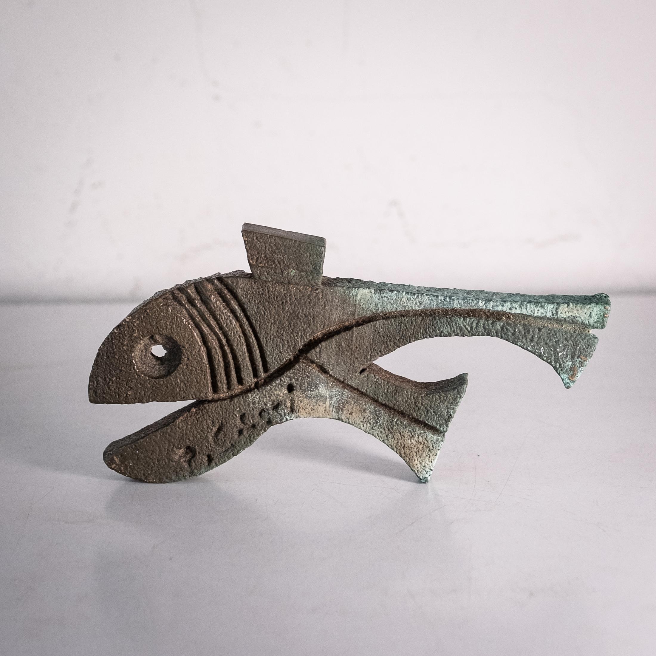 Vintage Bronze Fish Sculpture by Paolo Soleri 3