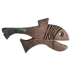 Vintage Bronze Fish Sculpture by Paolo Soleri