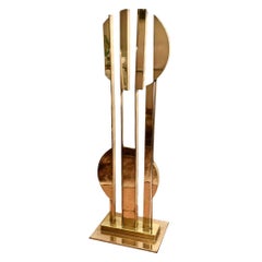 Vintage Bronze Floor Sculpture By Ramon Lago Geometric Modern Design Monumental