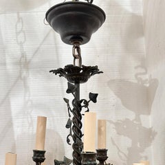 Vintage Bronze Foliage Chandelier