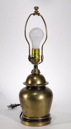 Vintage Bronze Footed Ginger Jar Table Accent Lamp, 1960s