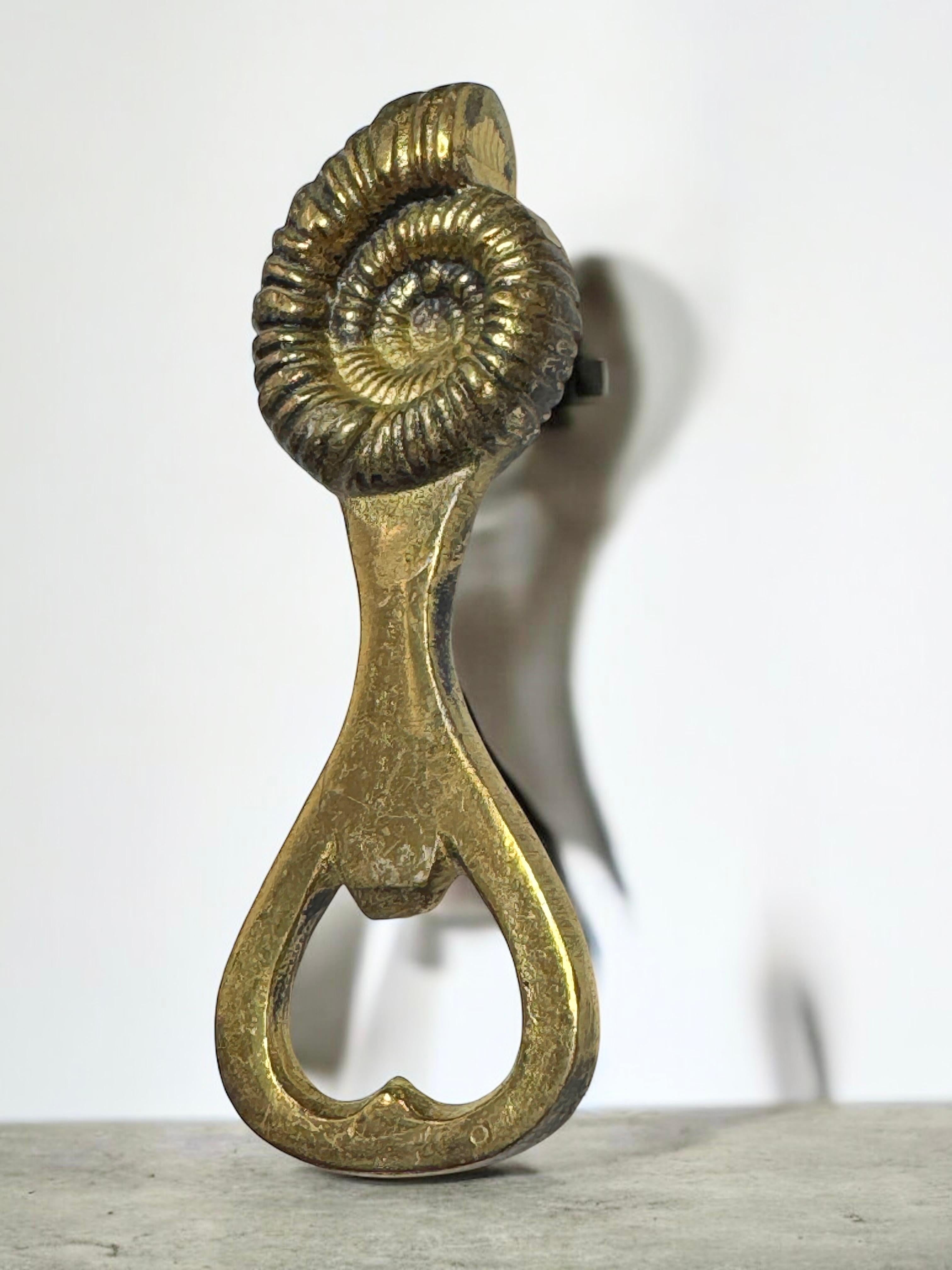 Ouvre-bouteille Fossil Vintage Bronze Mid-Century Modern Metal Breweriana Barware en vente 6