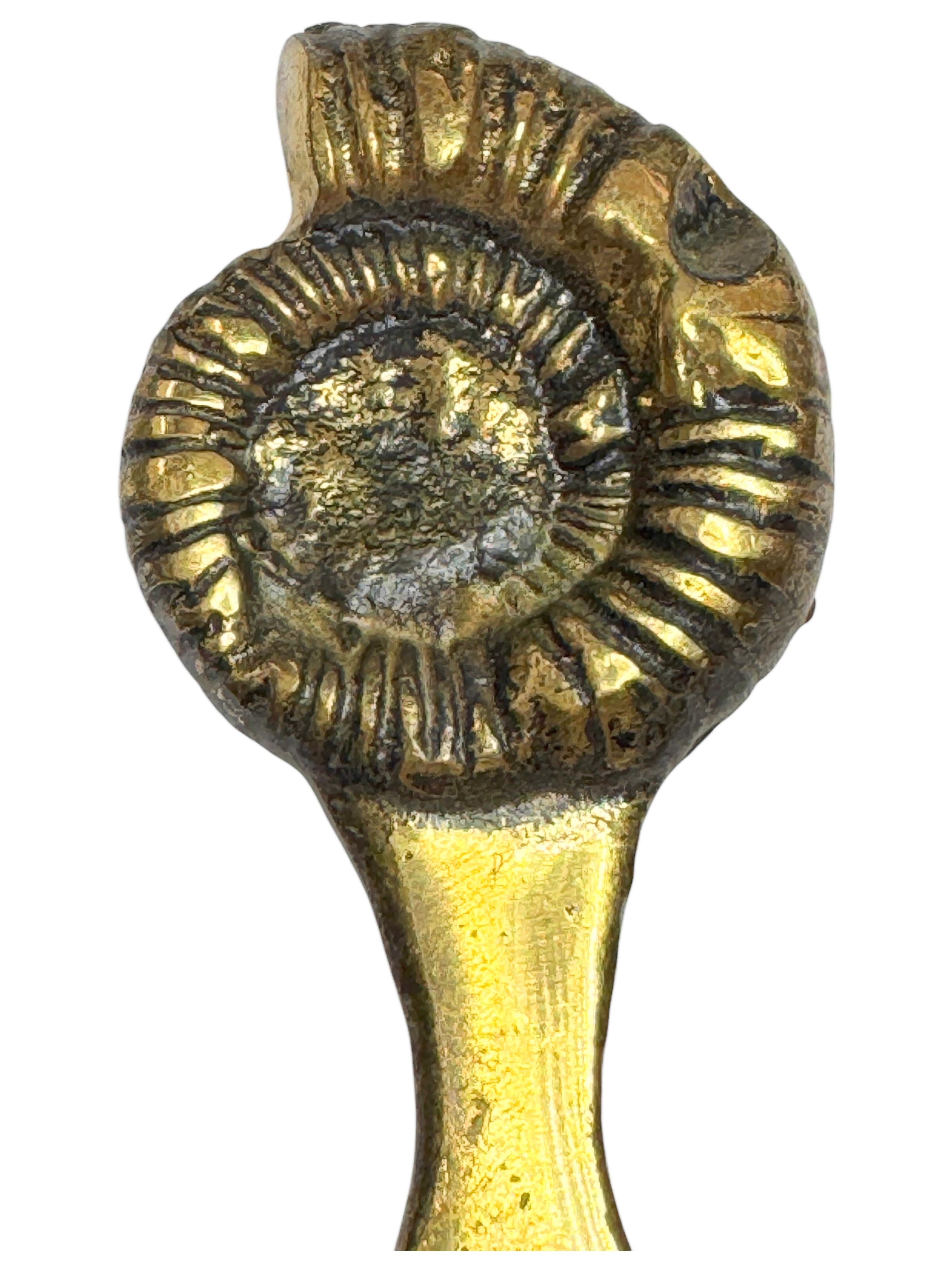 Ouvre-bouteille Fossil Vintage Bronze Mid-Century Modern Metal Breweriana Barware en vente 1