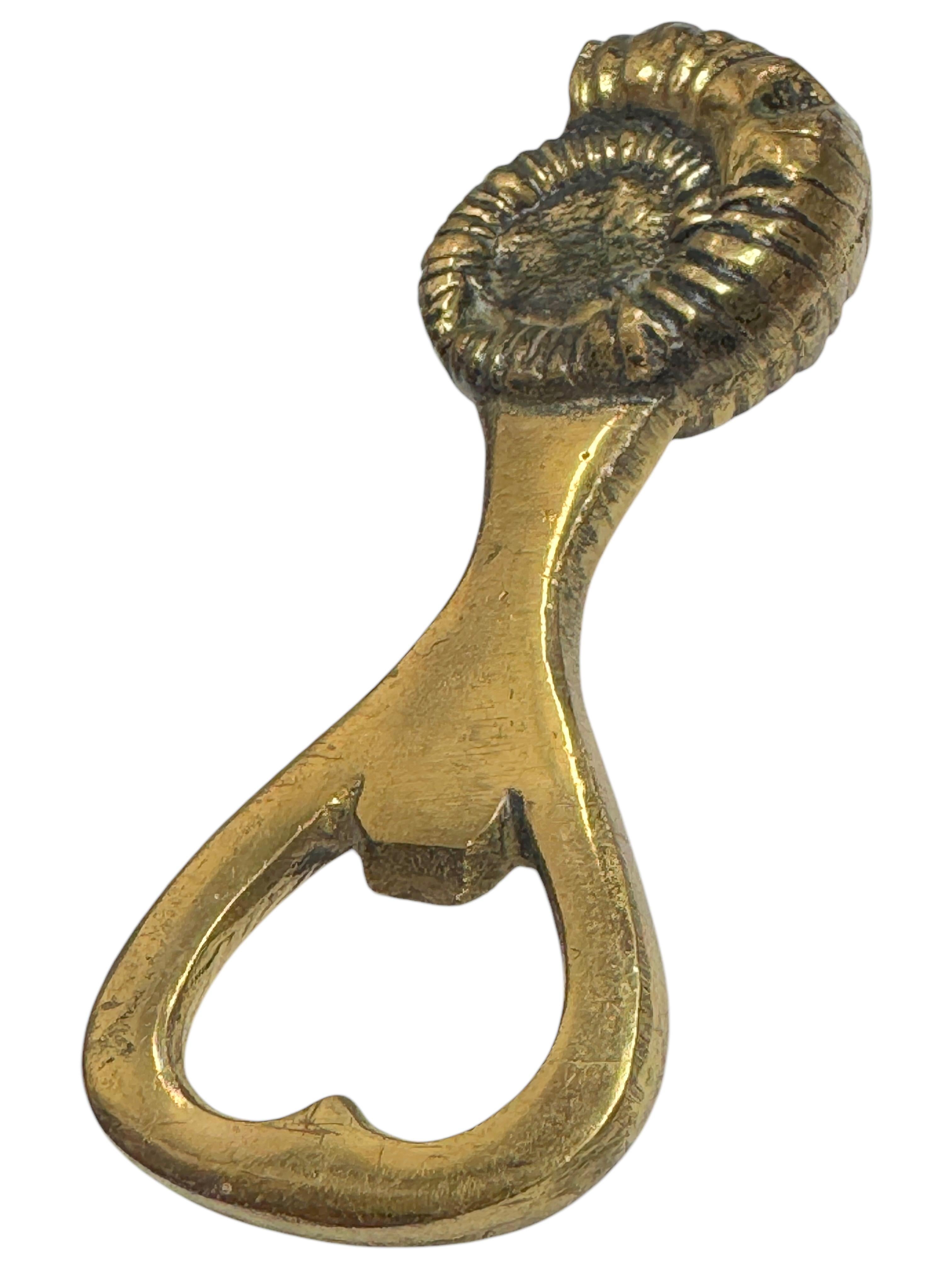 Ouvre-bouteille Fossil Vintage Bronze Mid-Century Modern Metal Breweriana Barware en vente 2