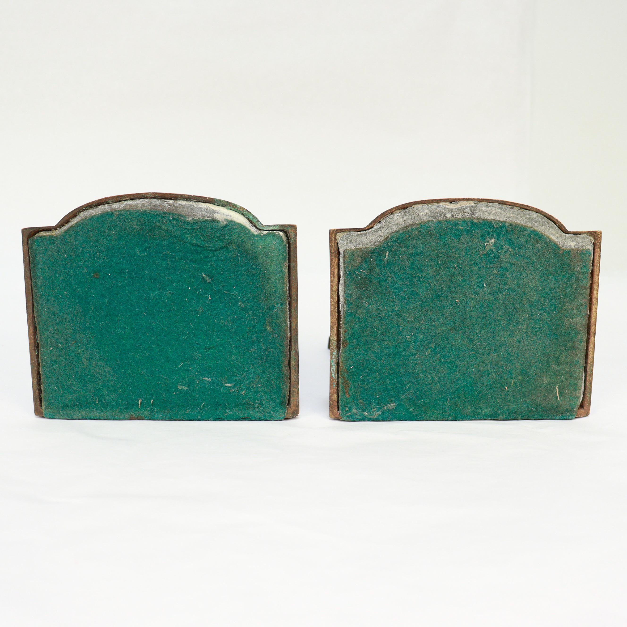 Vintage Bronze George Washington & Mount Vernon Bookends by F.R. Woodward For Sale 3