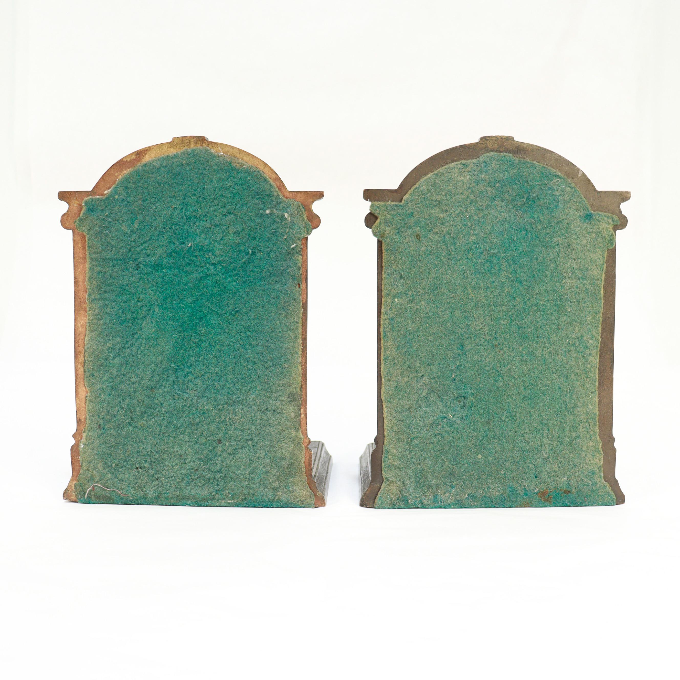 Cast Vintage Bronze George Washington & Mount Vernon Bookends by F.R. Woodward For Sale