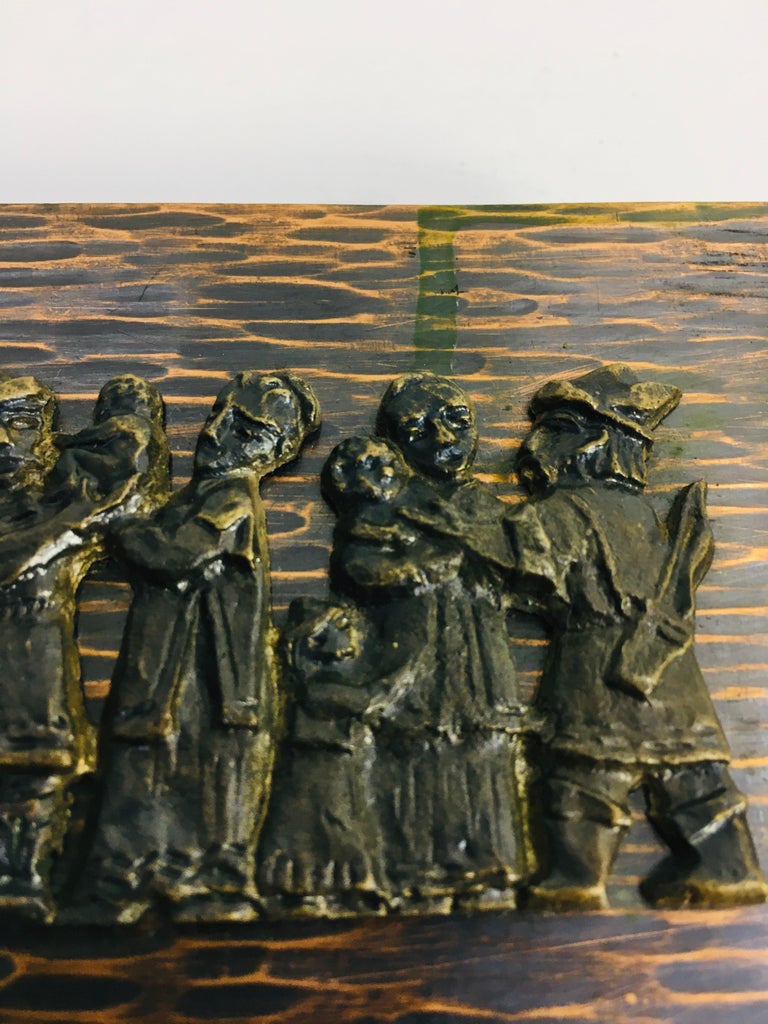 Vintage Bronze Gift Box with Figural Decoration on Top from the 1970s