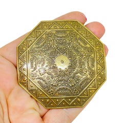 Vintage bronze gold tone large designer brooch