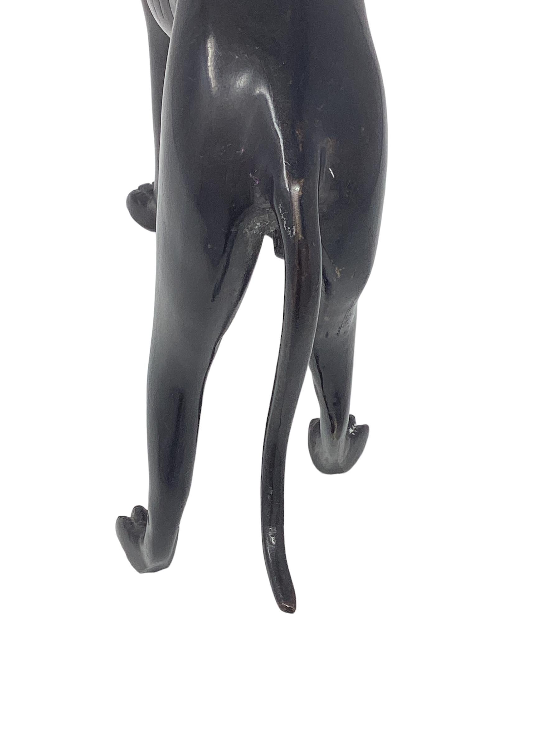 Vintage Bronze Greyhound or Whippet  In Good Condition For Sale In Chapel Hill, NC